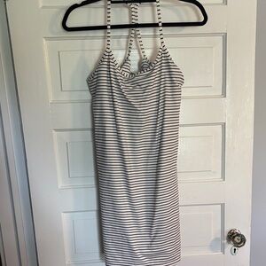 Athletic Works Black and White Striped Backless Dress